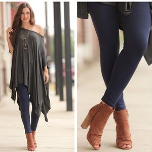 Navy Brushed Knit Leggings